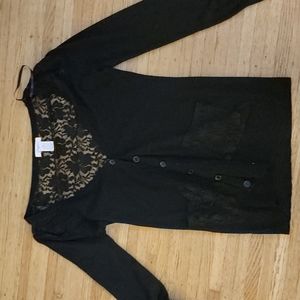 Candies M black cardigan w. Lace back new w.o tags